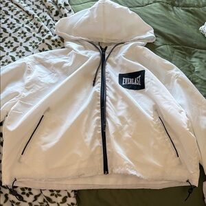 Everlast Men's White Windbreaker with Black Accents